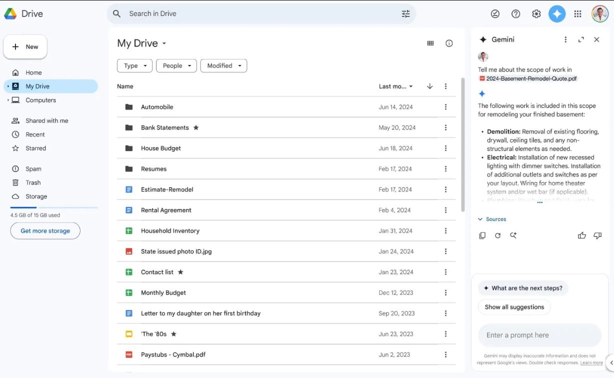 Integrazione Gemini Google Workspace