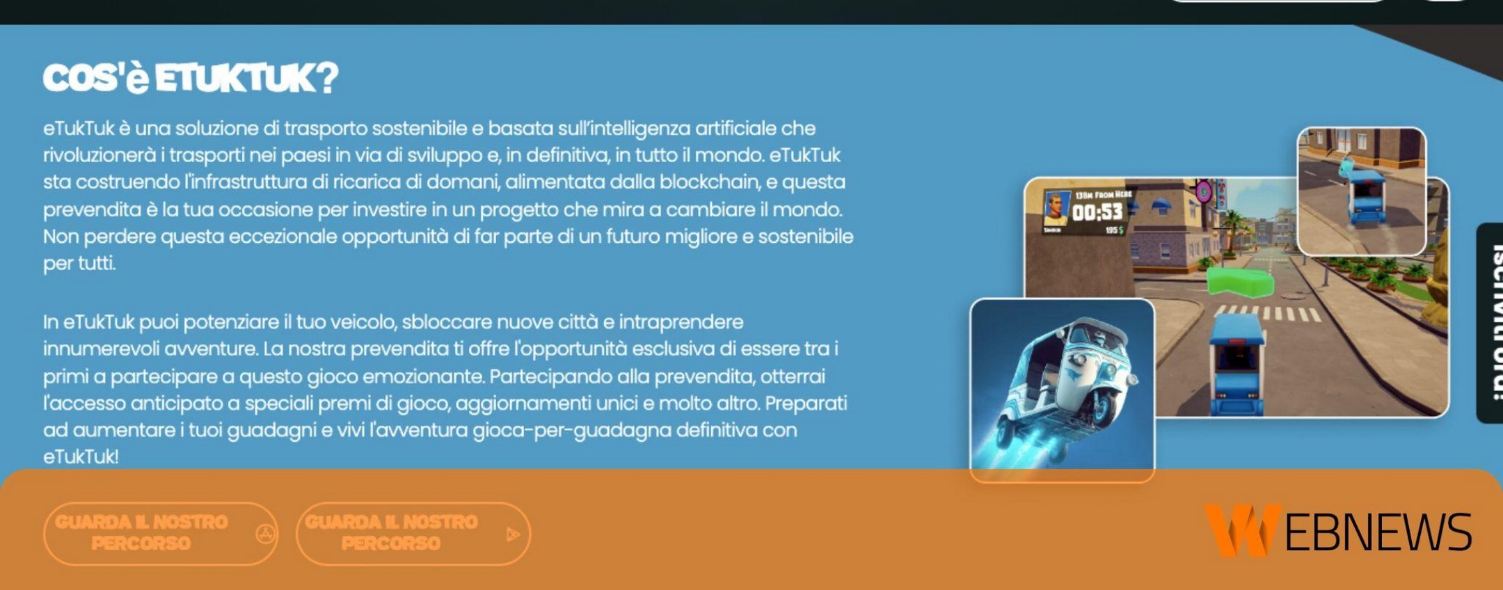 eTukTuk lancia il gioco P2E su App Store mentre la prevendita corre verso i 3,5 milioni di dollari