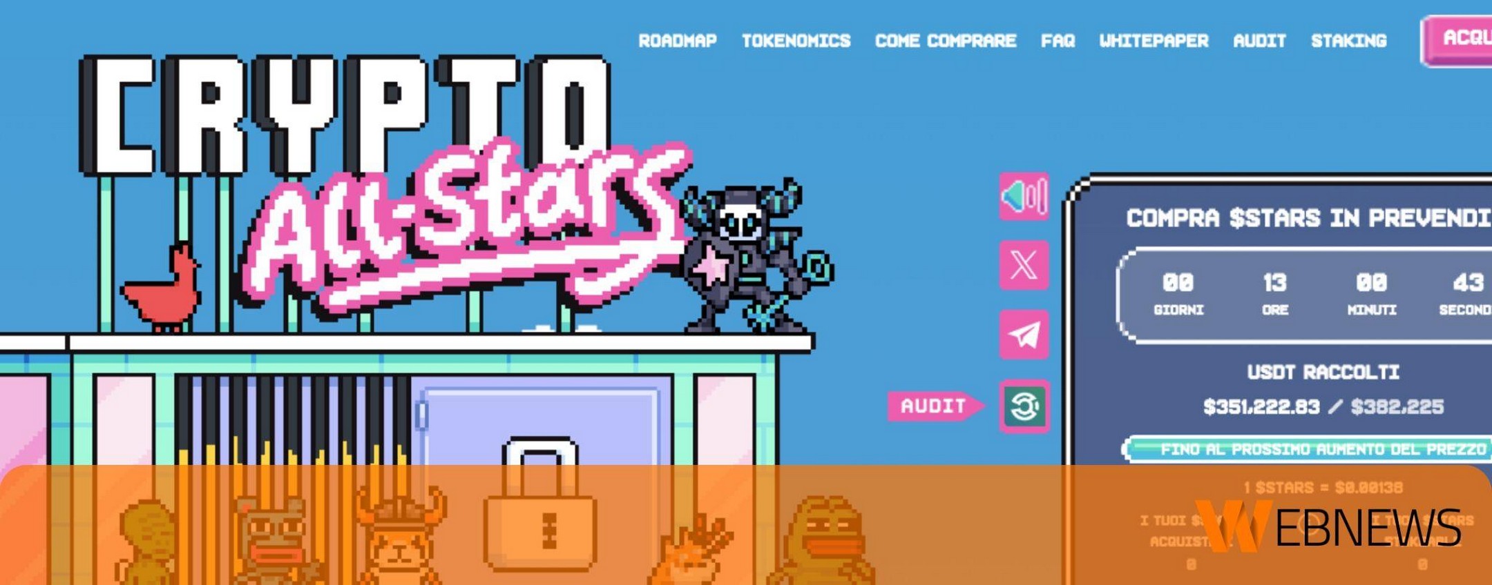 Inizio esplosivo per la presale della nuova Meme Coin Crypto All-Stars