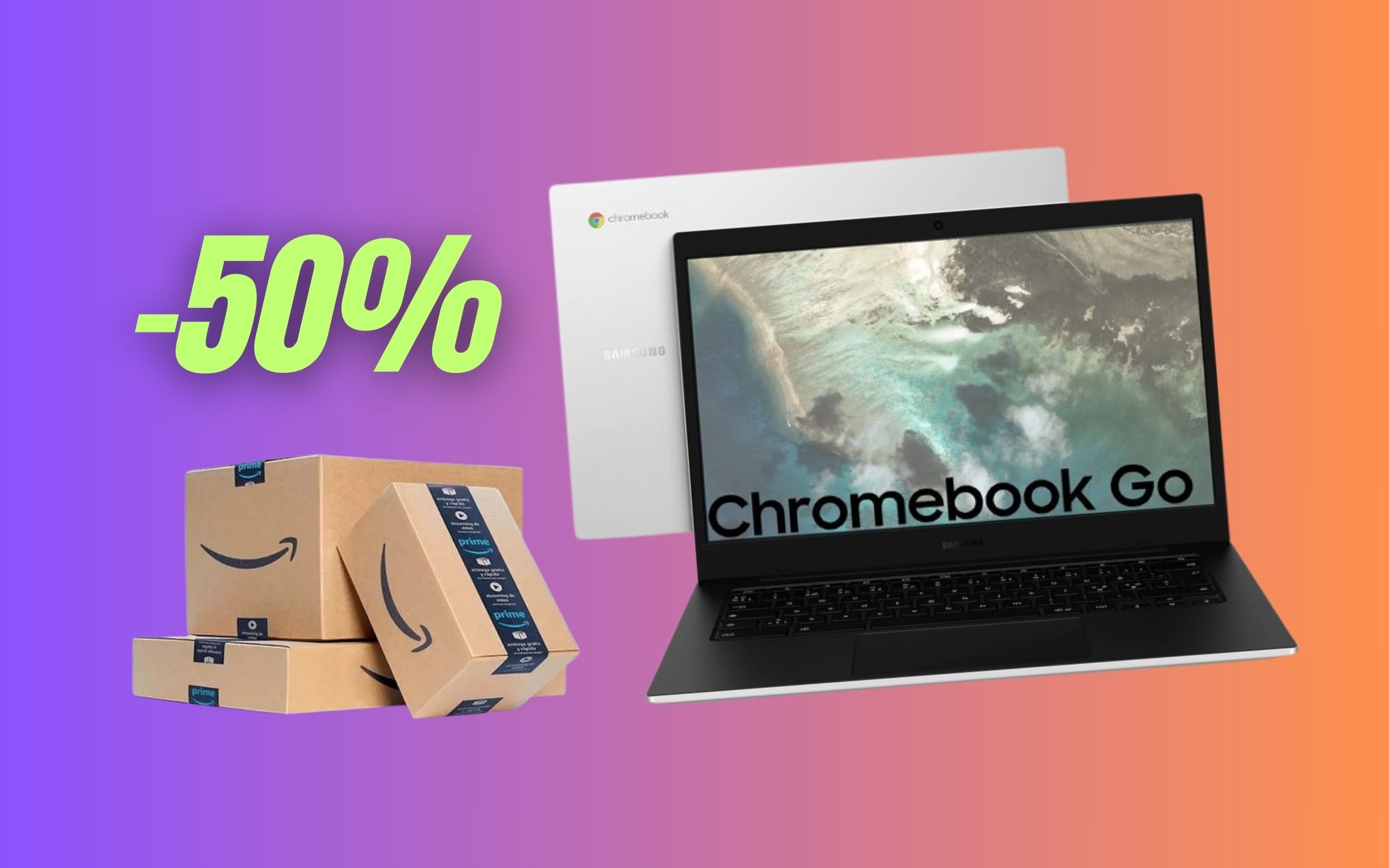 Samsung Galaxy Chromebook Go al 50% di sconto su Amazon