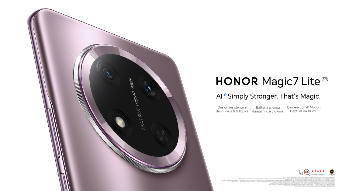 HONOR Magic7 Lite conquista il DXOMARK Battery Gold Label 2025