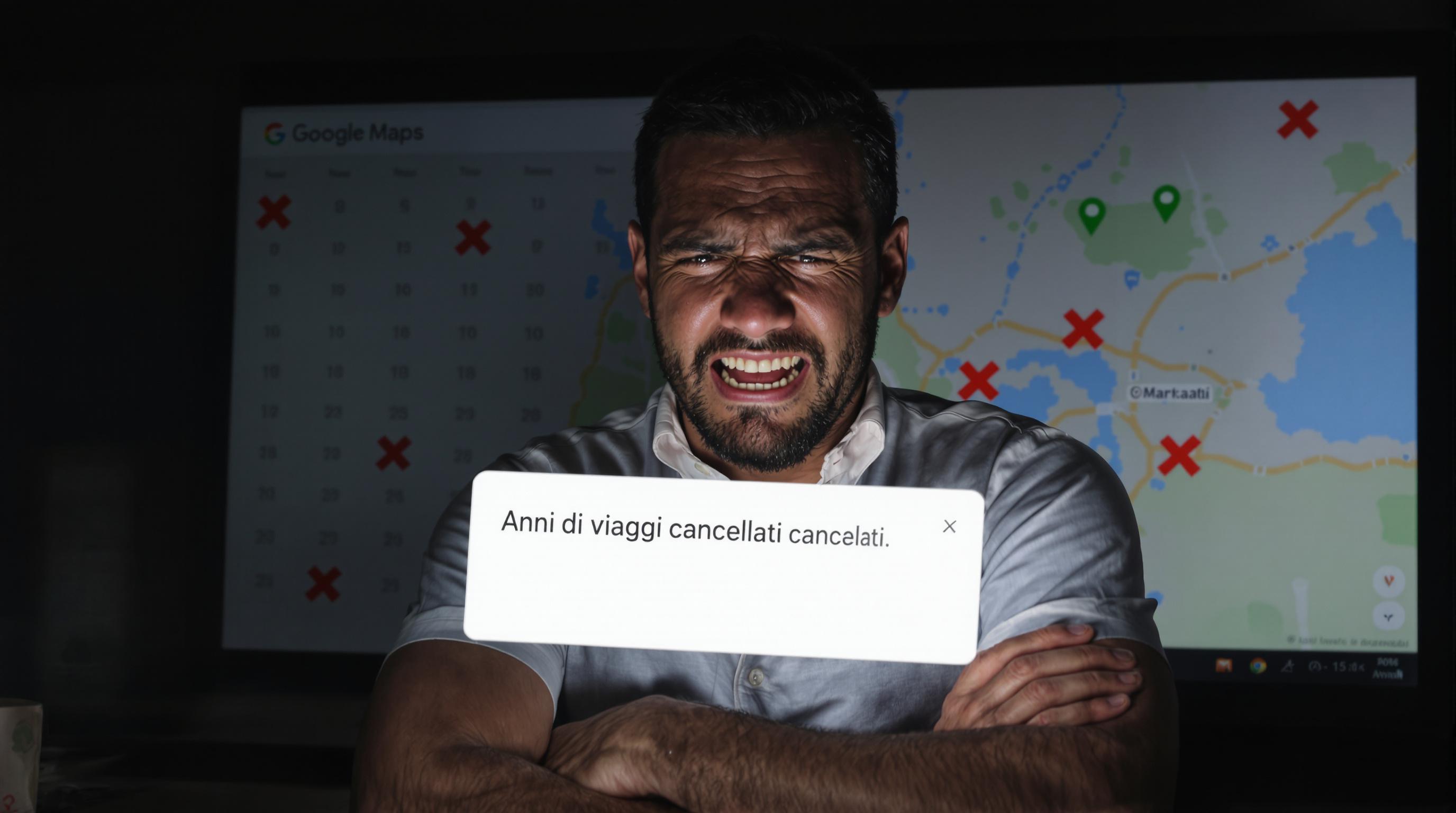 Google cancella anni di viaggi su Maps: backup inefficaci