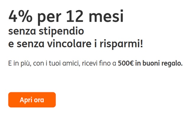 4 per cento per 12 mesi