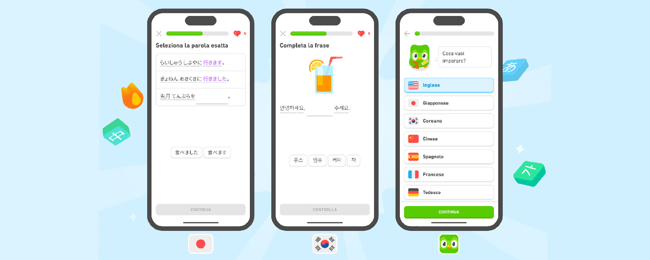 Duolingo lancia corsi di giapponese, coreano, mandarino e portoghese per italiani