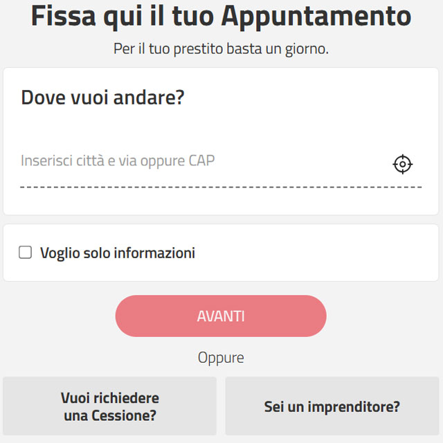 Fissa il tuo appuntamento con Compass per un prestito personale