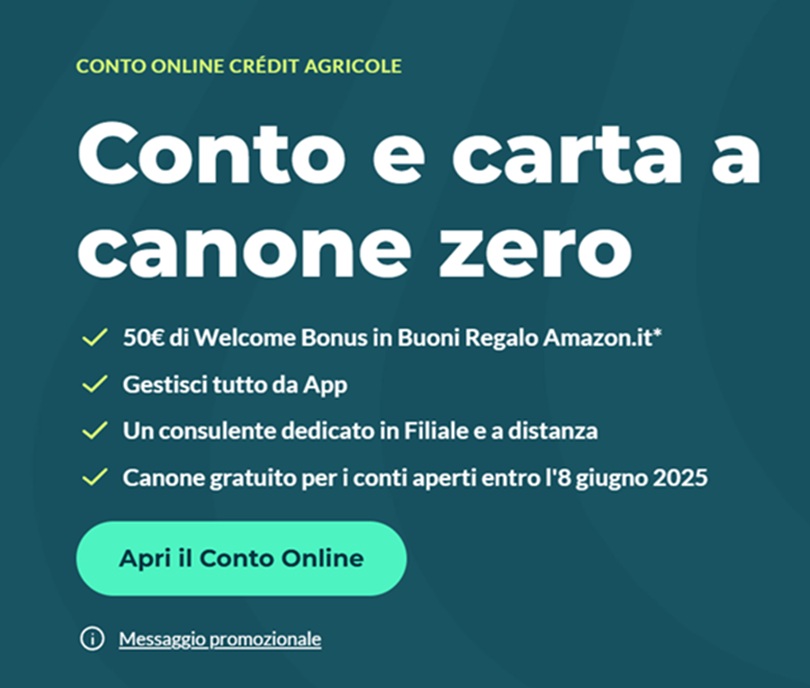 conto online credit agricole offerta