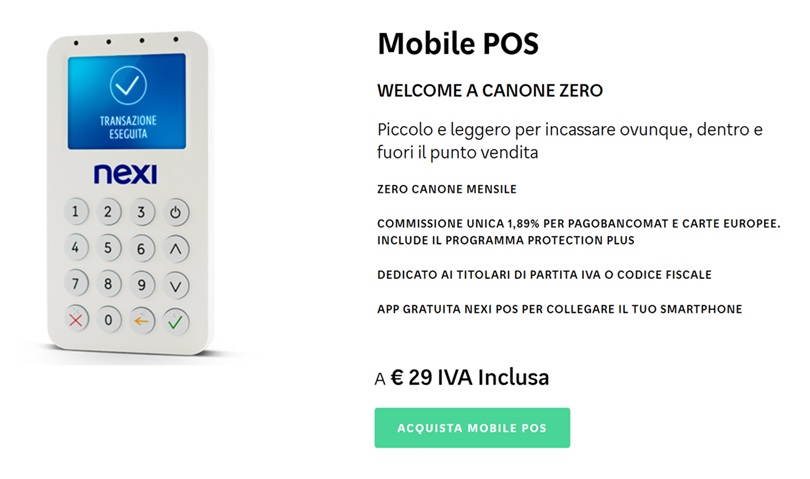 nexi mobile pos 29 euro