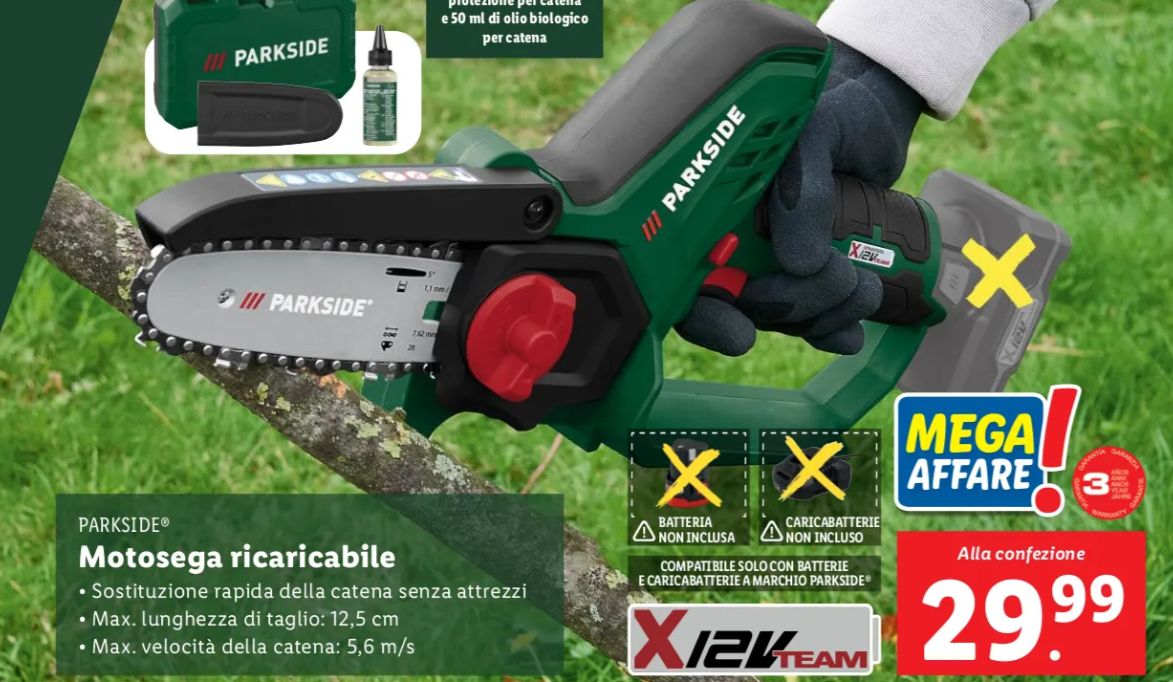 Mini motosega Parkside Lidl: potente, compatta e a un prezzo imbattibile