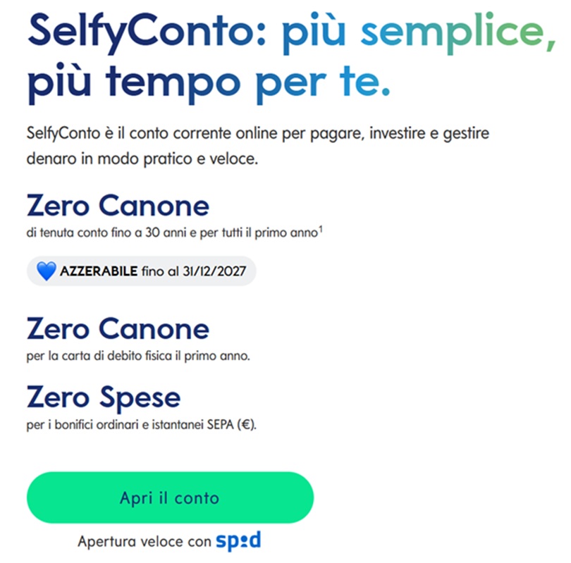 selfyconto conto online