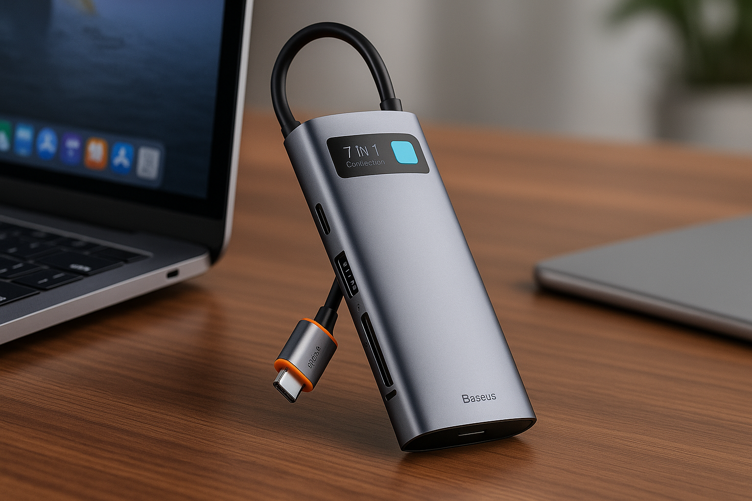 Baseus USB C 7 in 1 Hub: la soluzione compatta per collegare tutto, oggi in offerta