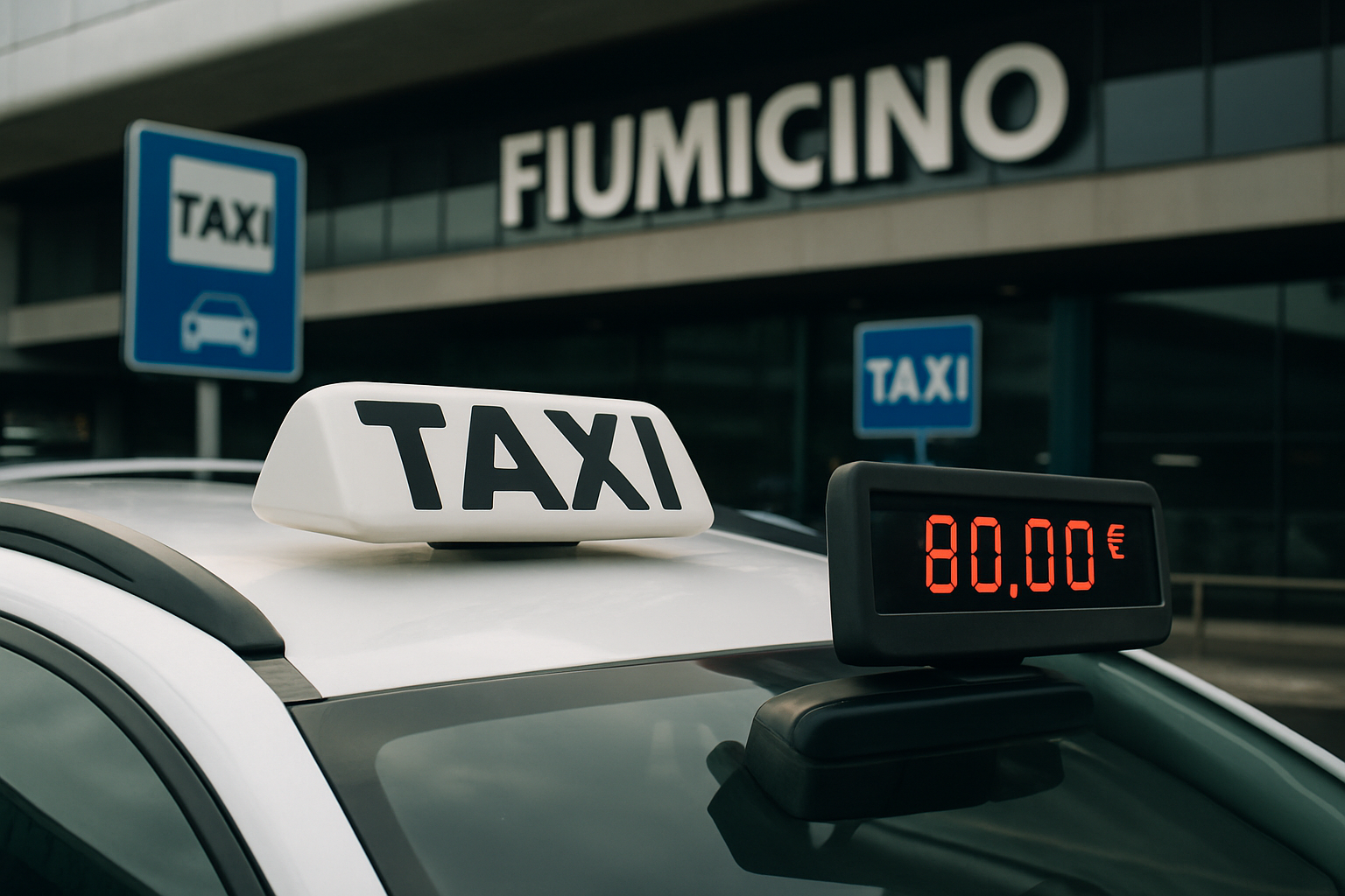 Aumenti record per i taxi di Fiumicino: la corsa per Roma ora costa 80 euro