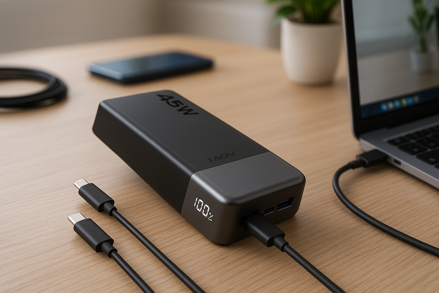Powerbank JUOVI 45W a 31,99€: ricarica veloce e affidabile sempre con te