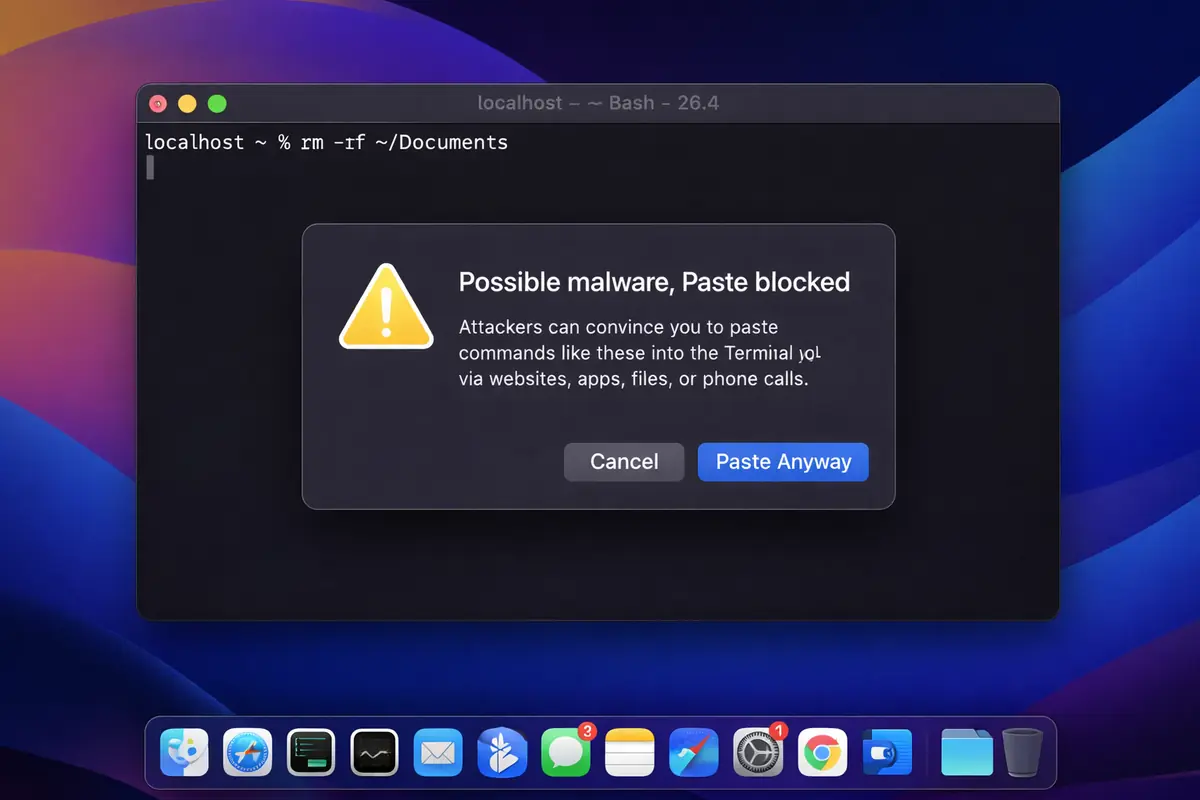 macOS 26.4 blocca i comandi sospetti nel Terminale: la nuova difesa di Apple