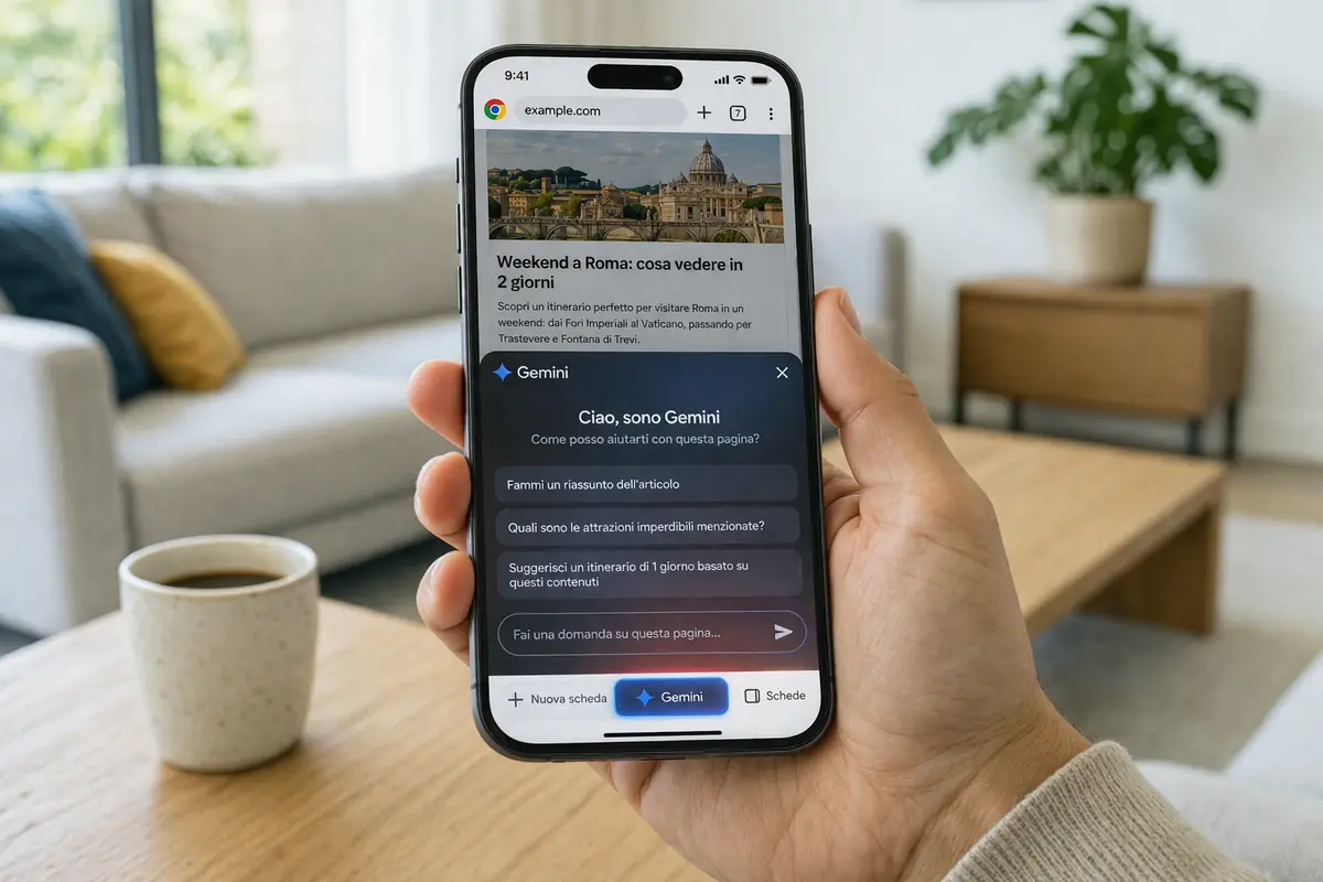 Chrome su iPhone cambia: ora l’AI è sempre a portata di tap