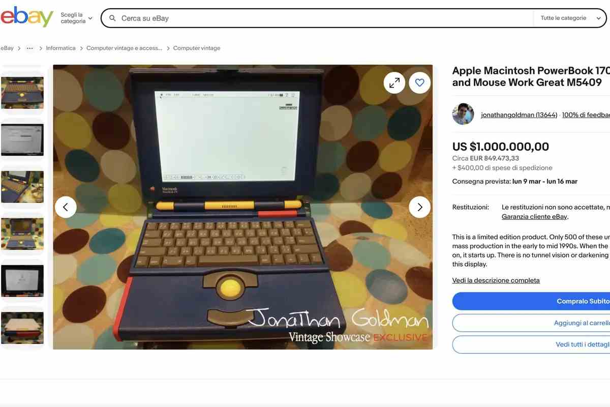 pc apple 1 milione di dollari