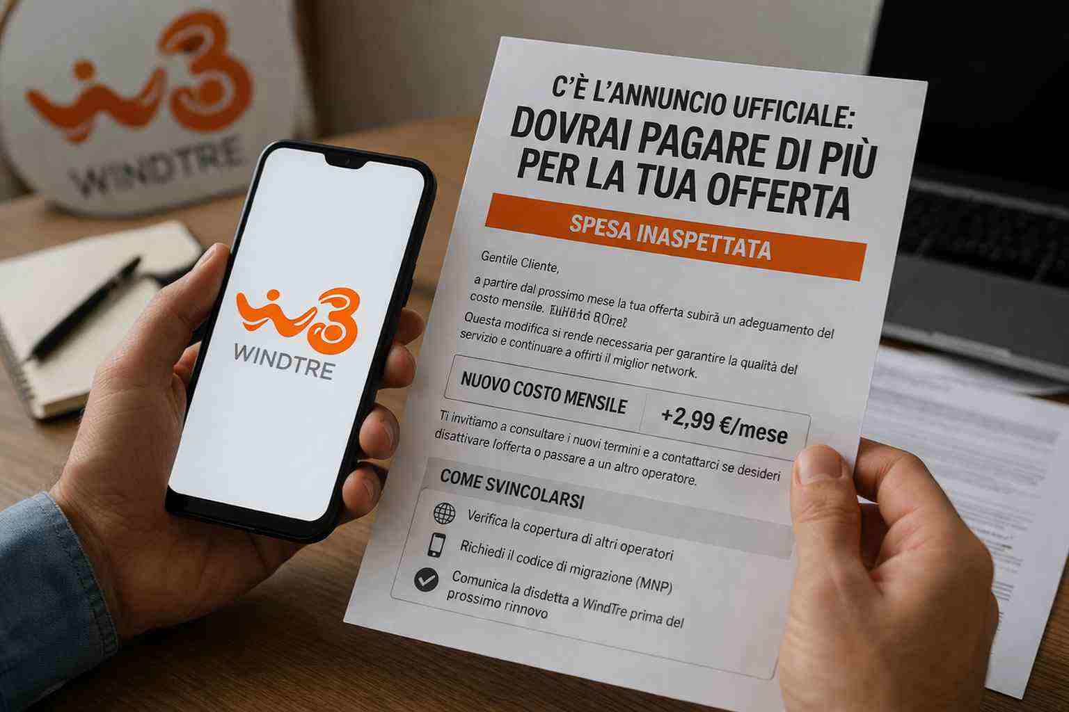WindTre, c'è l'annuncio ufficiale: dovrai pagare di più per la tua offerta, spesa inaspettata (come svincolarsi)
