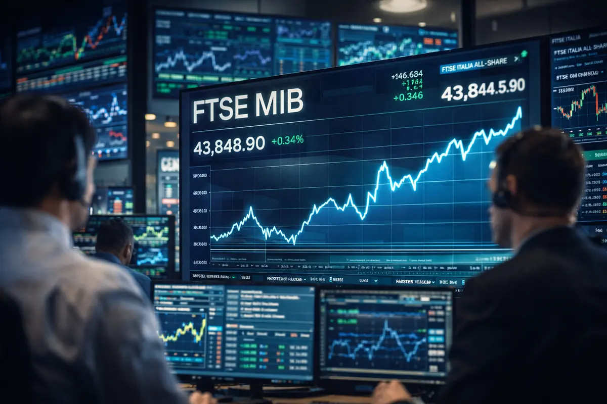 FTSEMib regge sopra i 43.800 punti: banche in ripresa, crolla Inwit