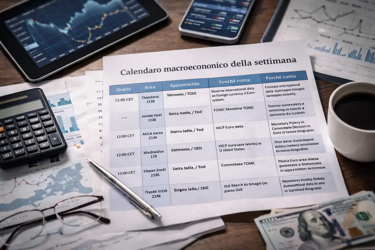 Calendario macroeconomico della settimana 16-20 marzo 2026