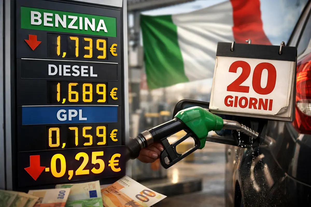Benzina giù di 25 centesimi: quanto dura davvero il taglio dei prezzi