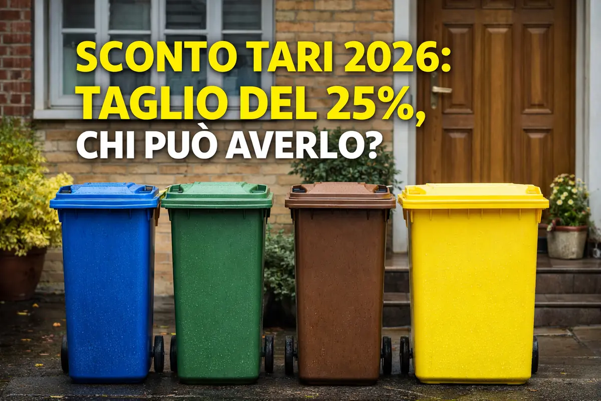 Tari 2026, come funziona lo sconto del 25% e chi può ottenerlo