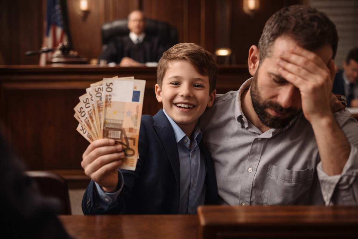 Bambino fa causa al padre e vince: il genitore costretto a dargli migliaia di euro