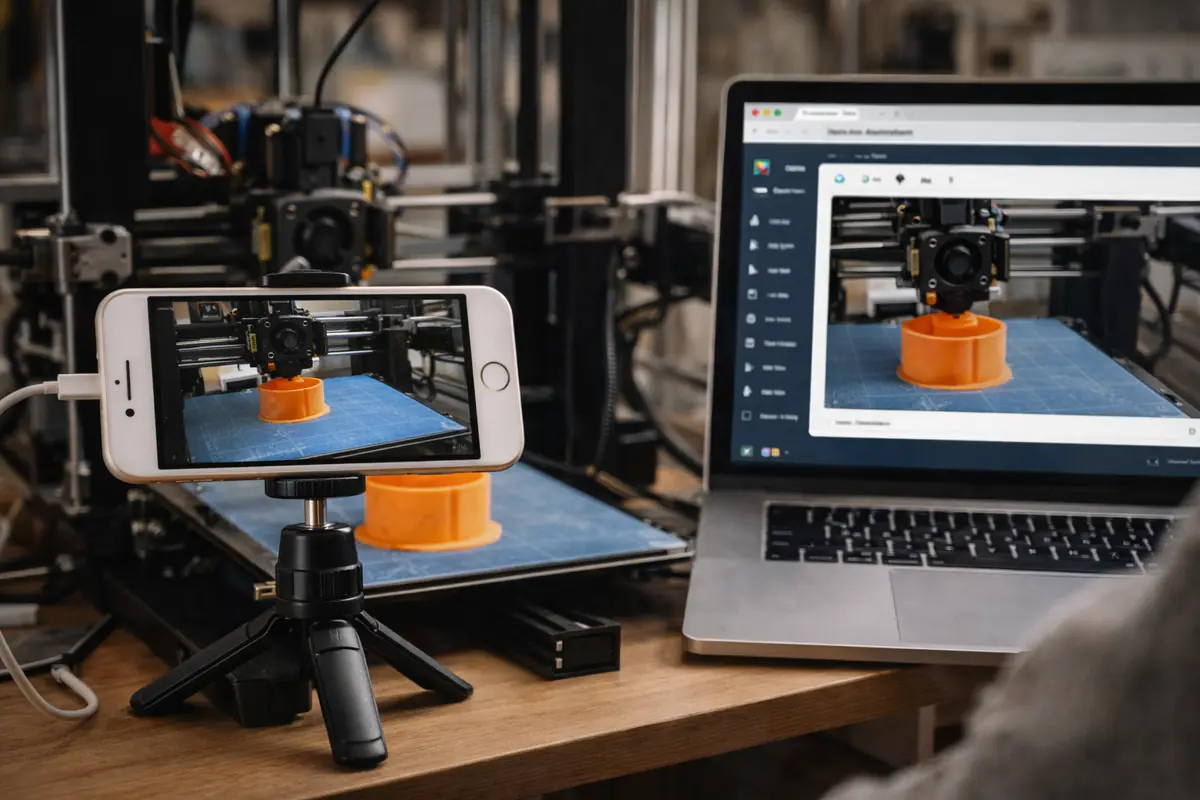 iPhone e stampante 3D in azione
