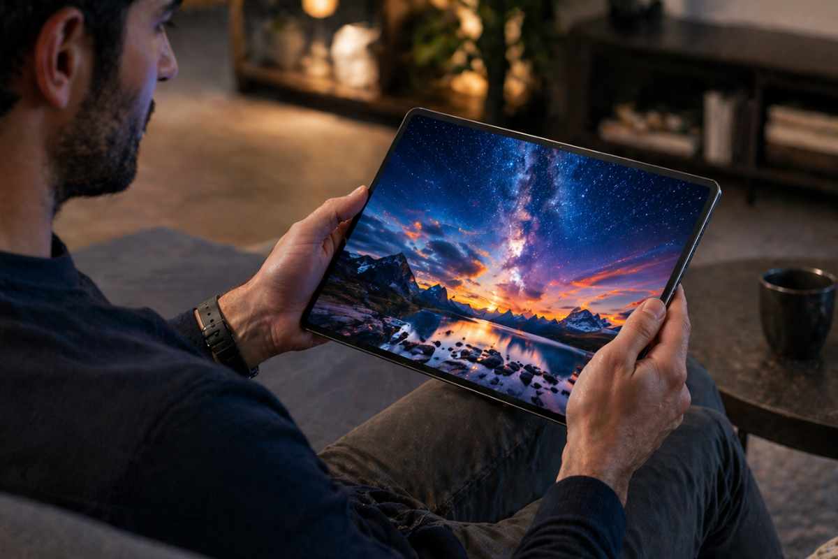 tablet uomo divano 