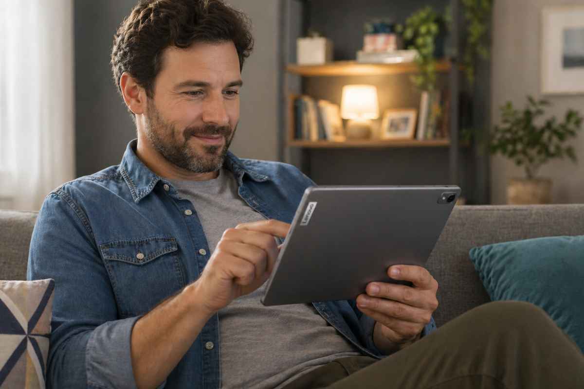 uomo e tablet
