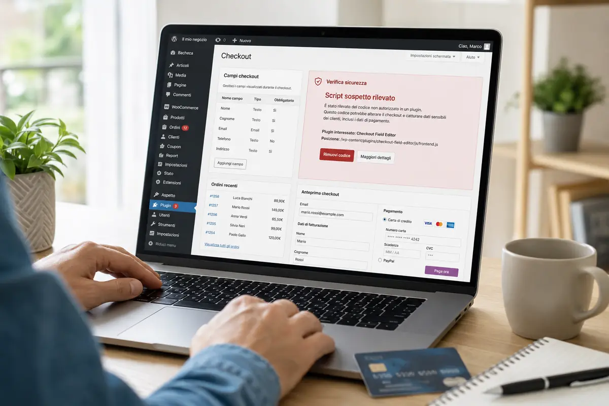 Plugin WordPress sotto attacco: il checkout WooCommerce può rubare i dati delle carte