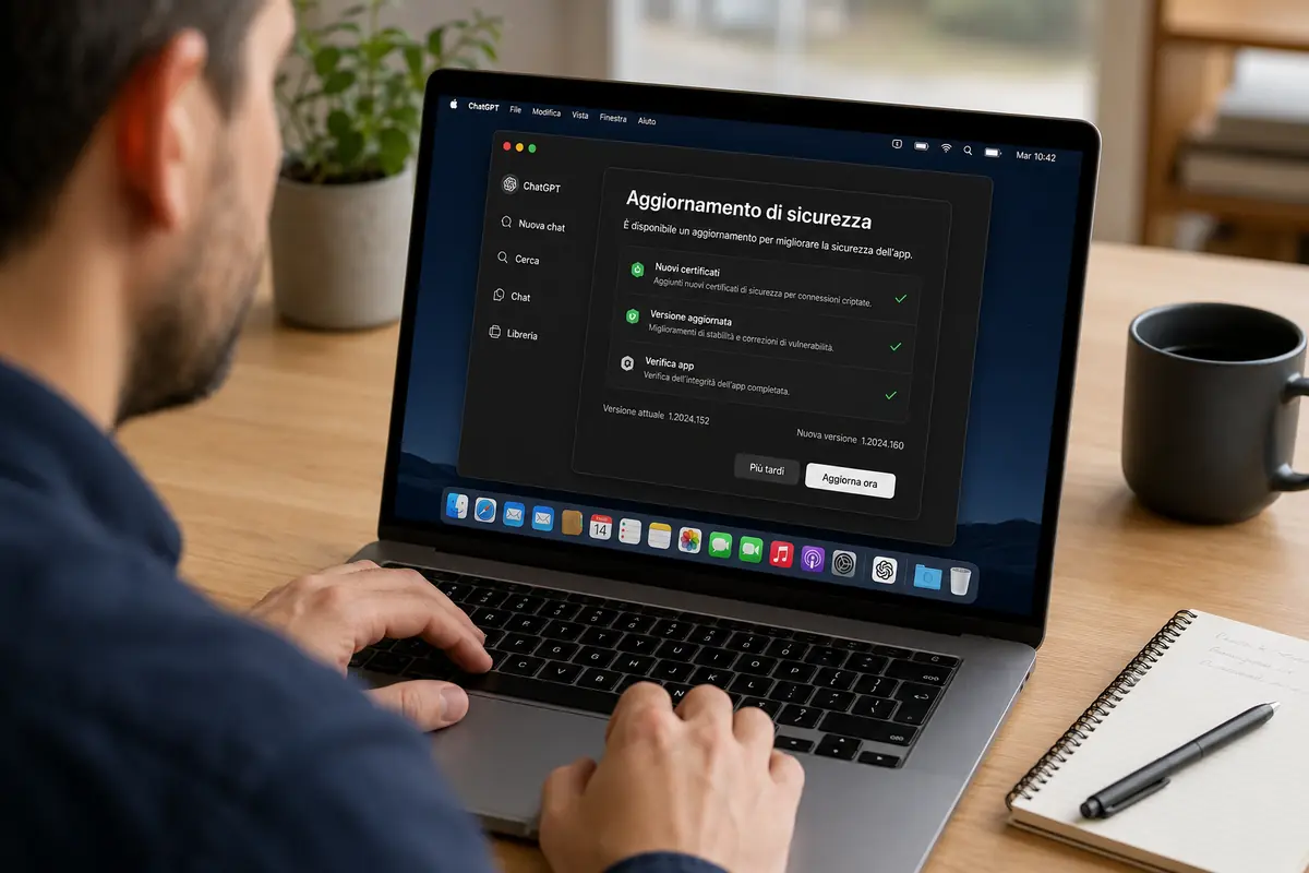 Utente Mac aggiorna ChatGPT