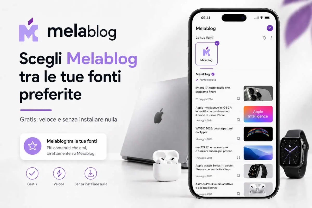 Banner di Melablog con invito ad aggiungere il sito alle Fonti Preferite di Google