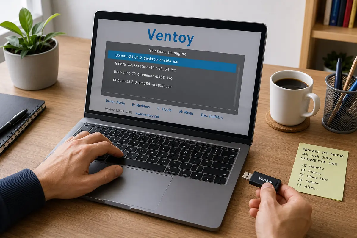 menu di avvio USB