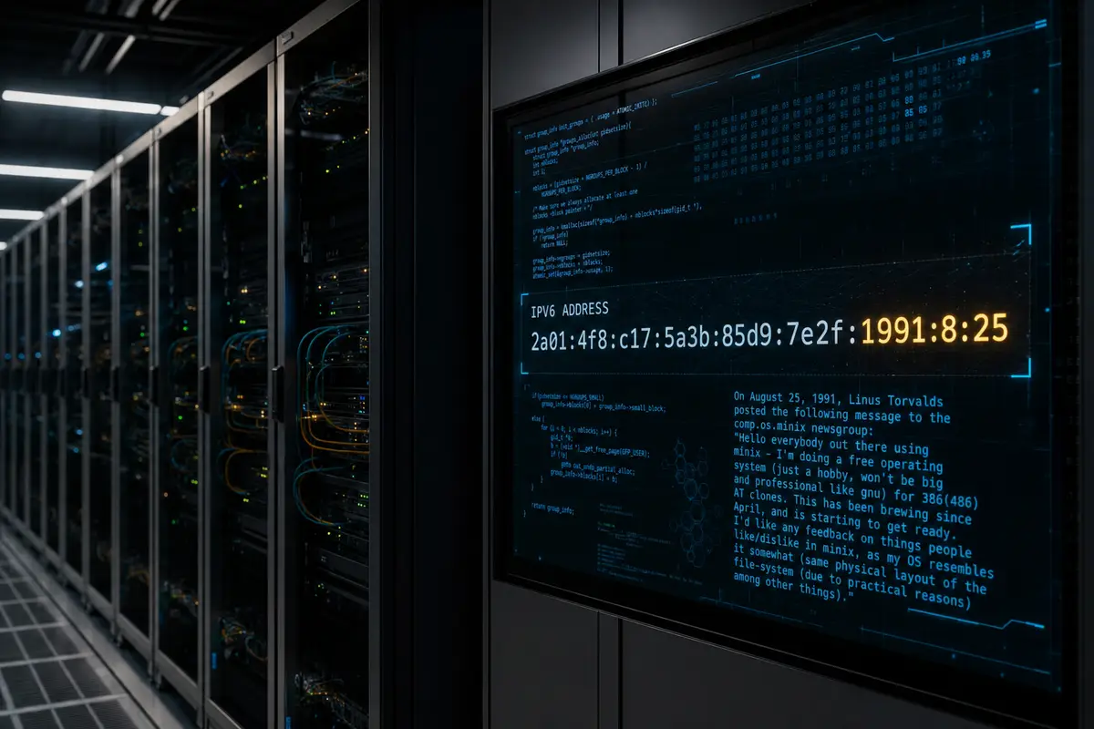 Il tributo nascosto nell’IPv6 di kernel.org alla nascita di Linux