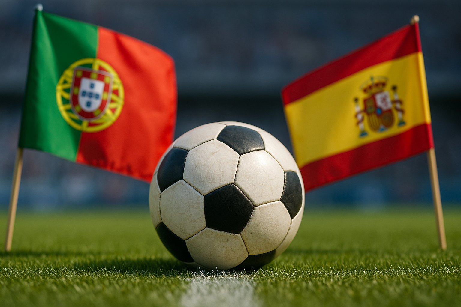 Portogallo e Spagna si sfidano nel calcio europeo (2)
