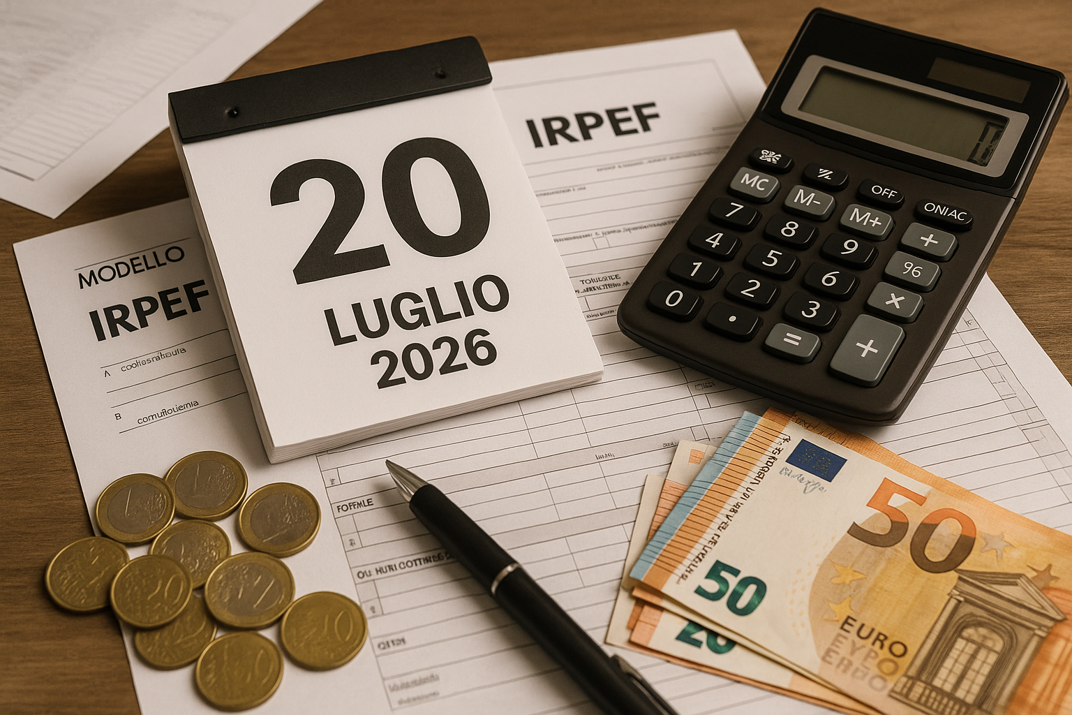 Scadenza fiscale 20 luglio 2026: saldo 2025 e primo acconto 2026 per imprese e professionisti