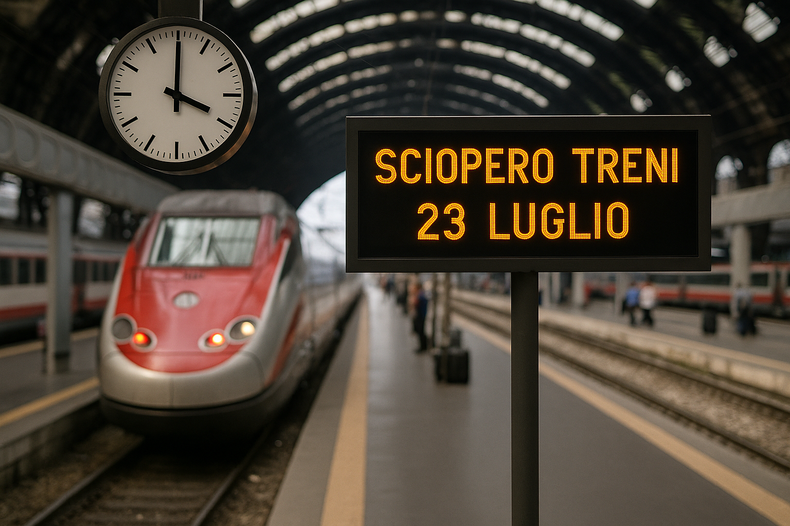 Sciopero treni 23 luglio 2026: orari, fasce garantite e disagi per i viaggiatori