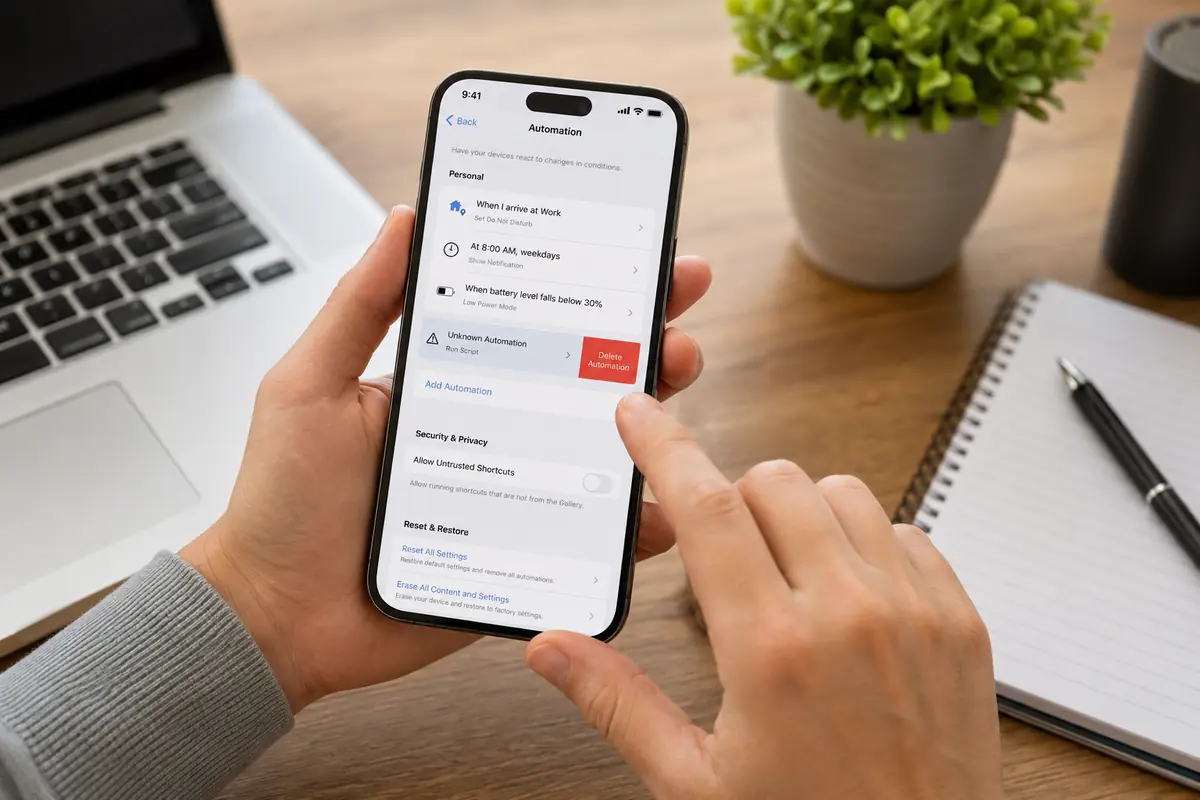 Come eliminare automazioni sconosciute su iPhone