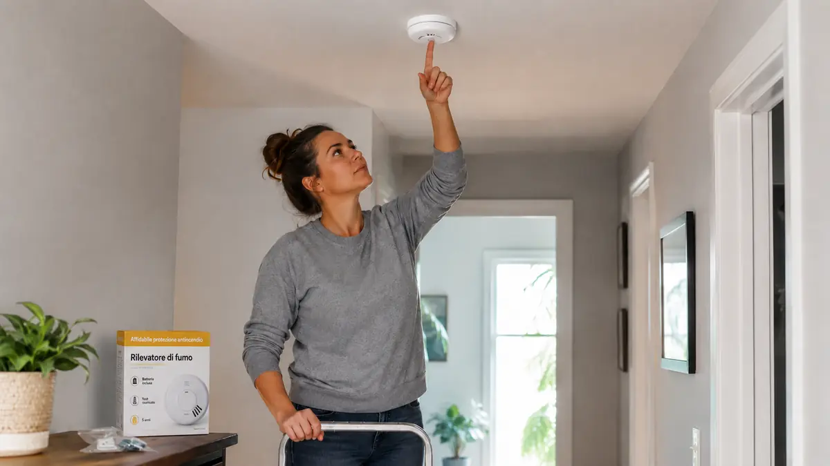 Controllo manuale del rilevatore installato sul soffitto