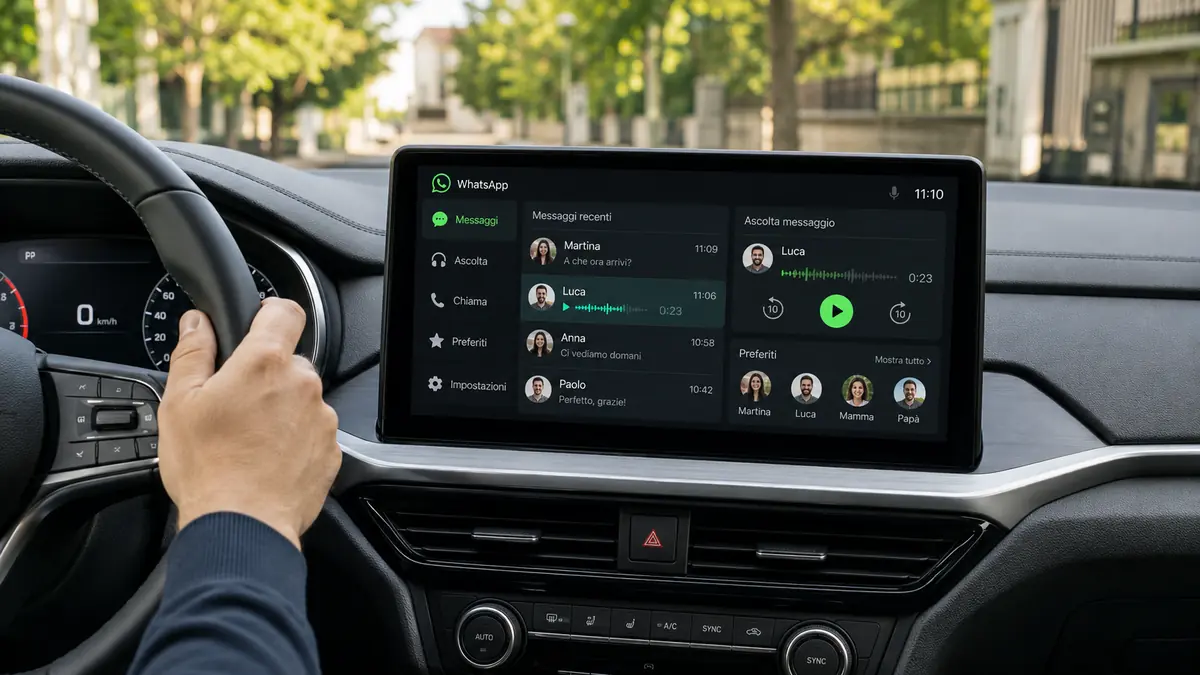 WhatsApp in auto con messaggi e chiamate