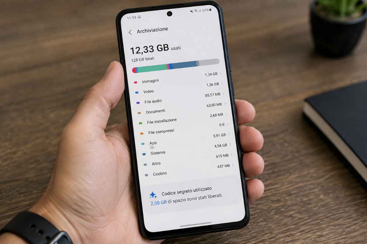 Ho utilizzato il codice segreto per liberare 2 GB di spazio sul mio telefono