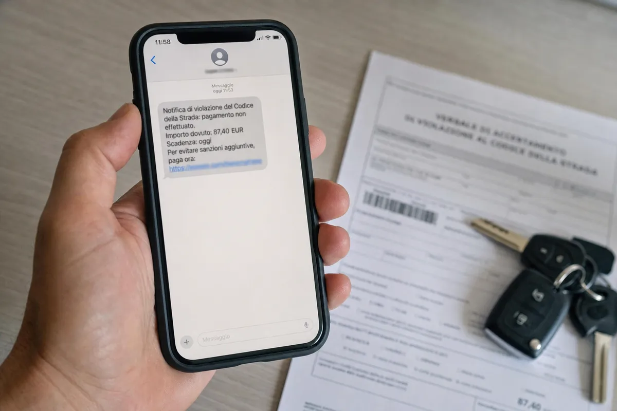 Un sms segnala una multa non pagata: clicchi sul link per saldare e scatta la truffa svuota conto