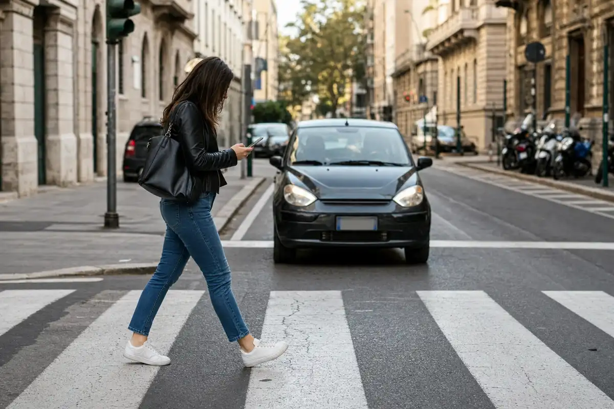 Multa ai pedoni che attraversano la strada con il telefono: la novità fa discutere
