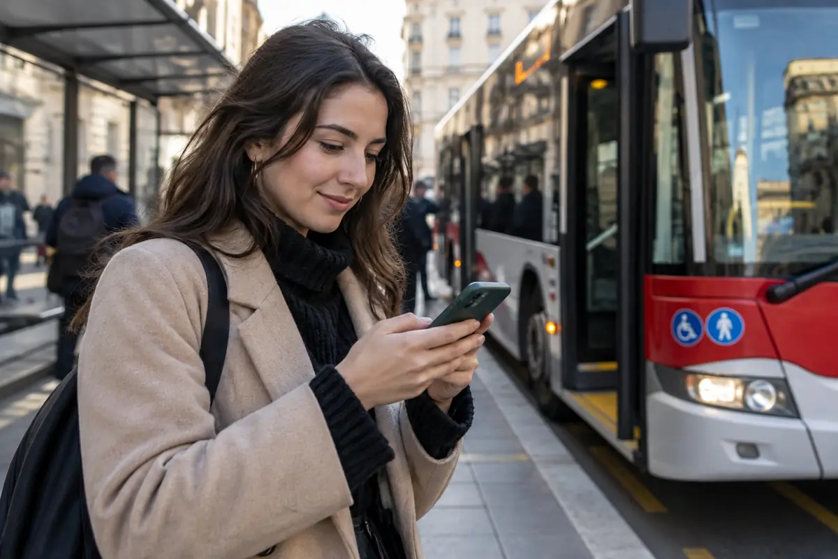 Pendolare controlla sullo smartphone i servizi di mobilità