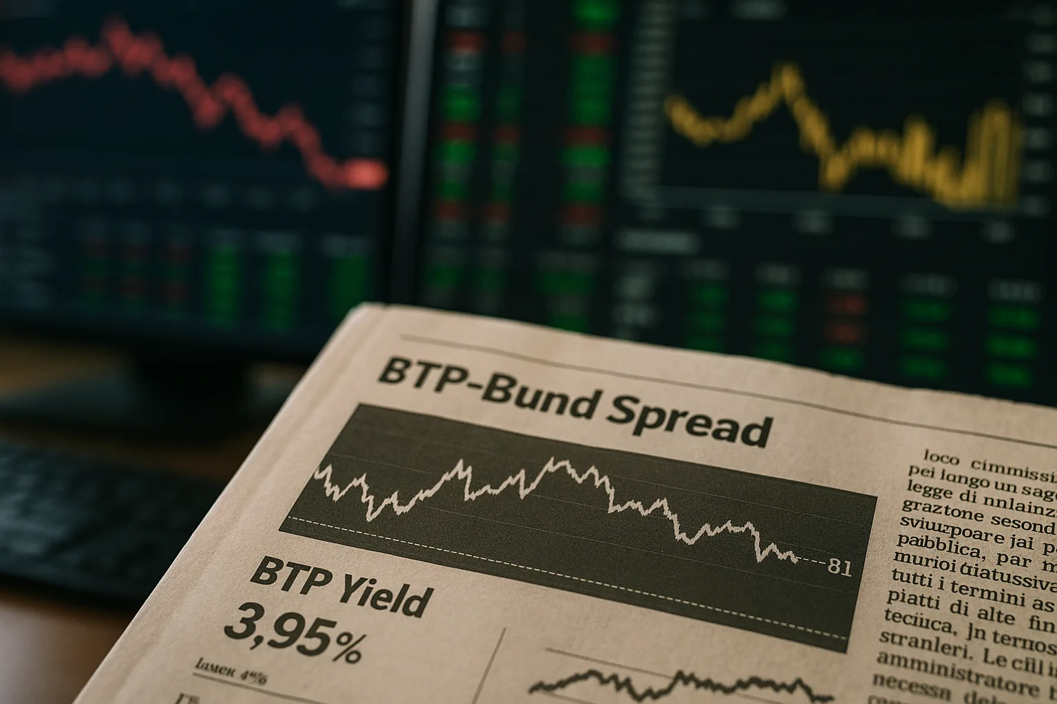 Spread Btp-Bund cala a 81 punti base: rendimenti italiani a 3,95% dopo la settimana record