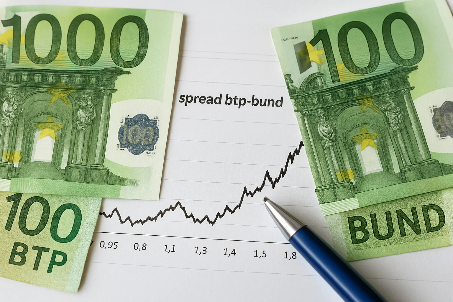Spread Btp-Bund a 103 punti base: massimi da aprile 2025